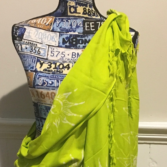 Lime Green Dominican SwimSuit/Bikini Wrap Oversize - Picture 3 of 8